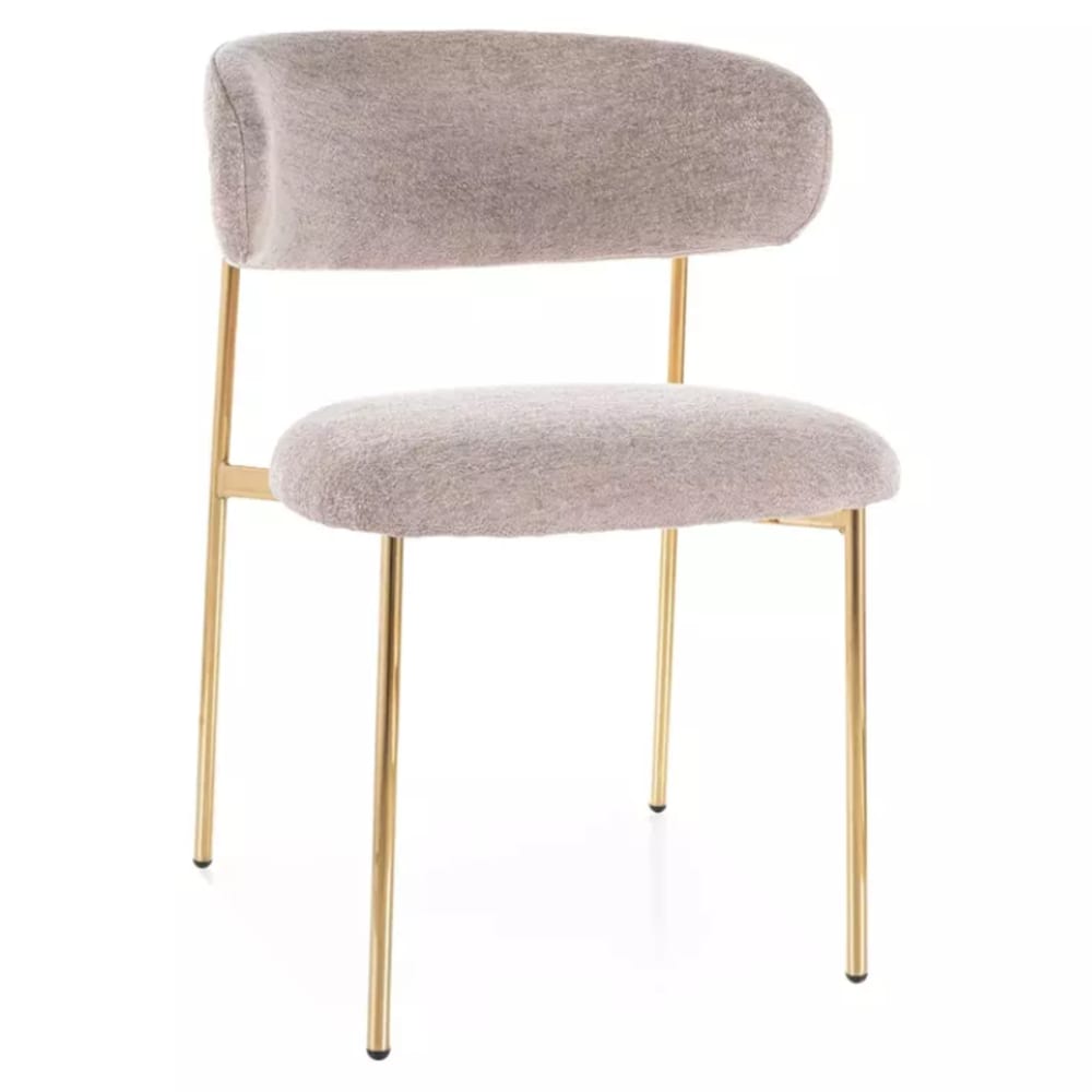 Chaise en tissu beige, - chic