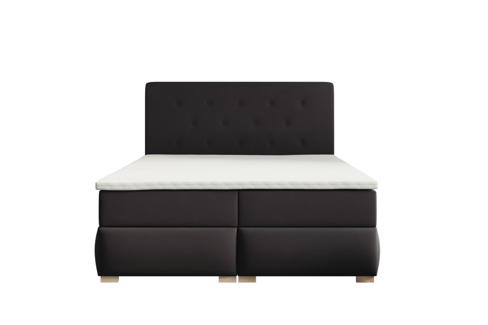 Ensemble sommier et matelas en velours noir 140x200