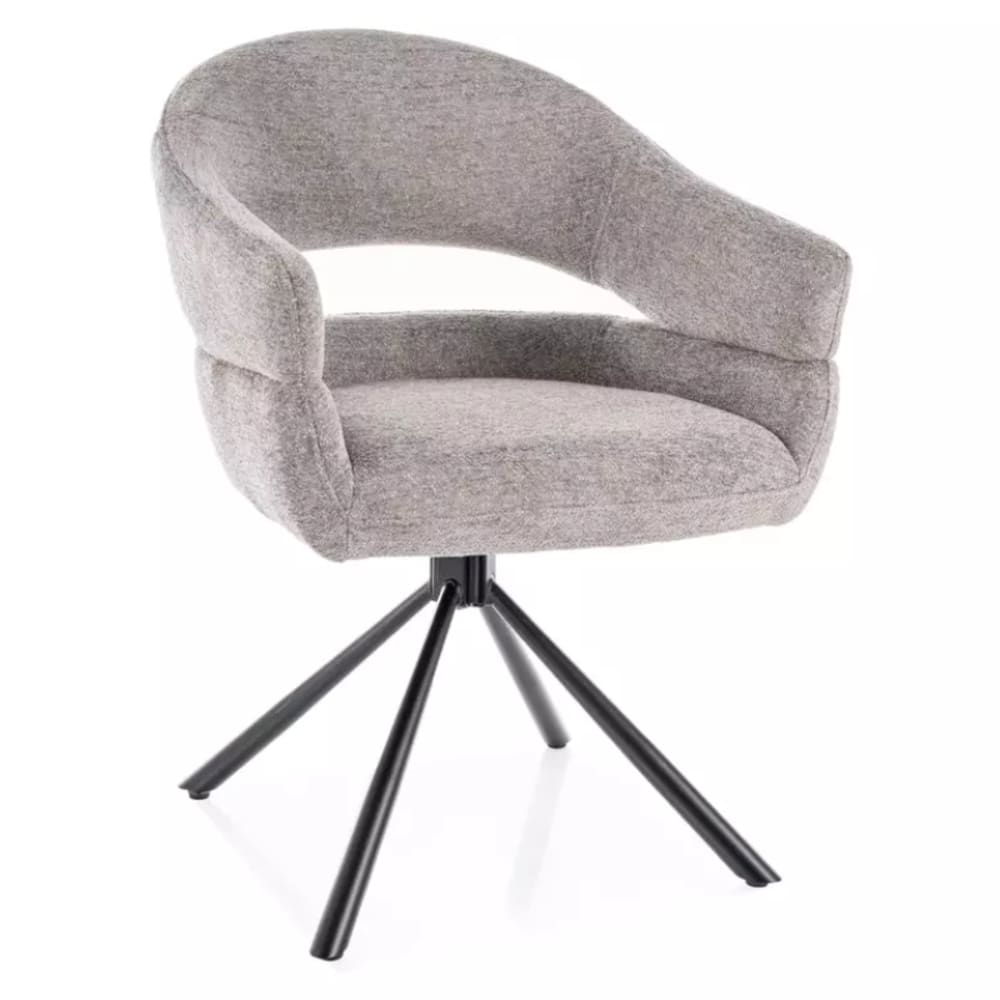 Chaise pivotante en tissu - accoudoirs
