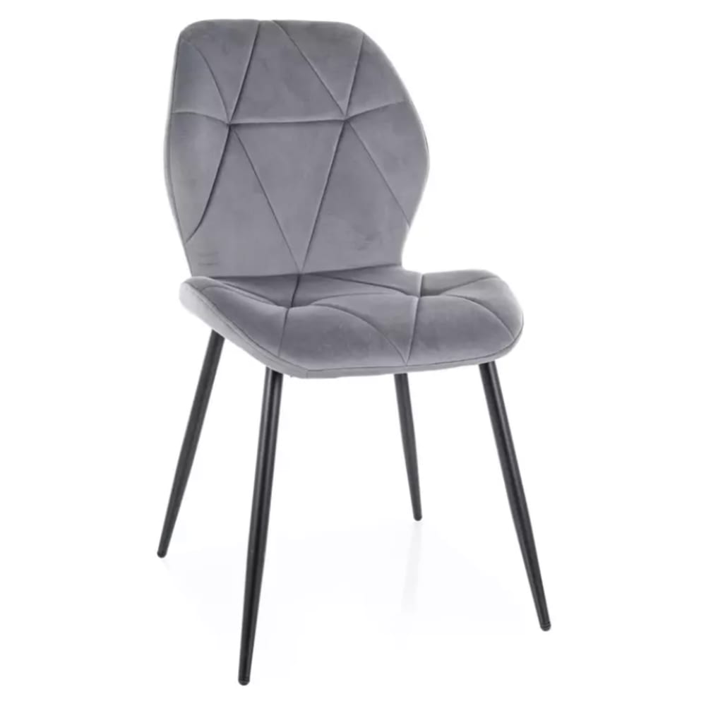chaise en velours gris,