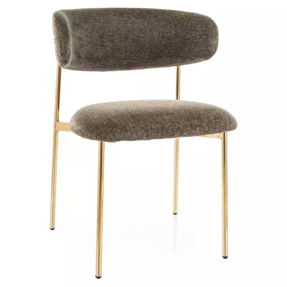 Chaise en tissu olive, - design