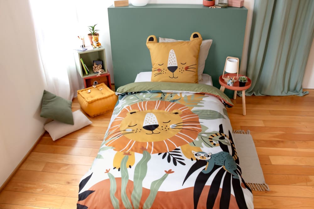 Parure de lit enfant Lion 100% Microfibre 140x200cm