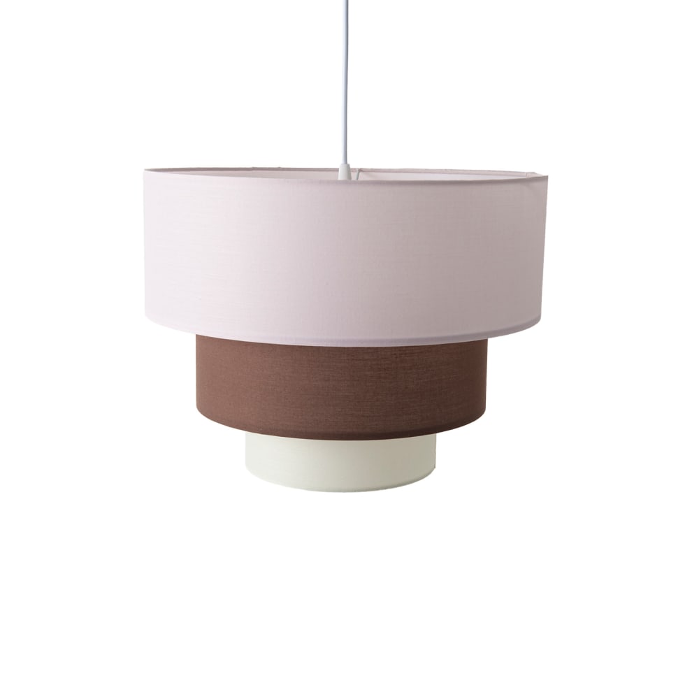 Suspension plafond textile trois niveaux blanc violet D40 cm