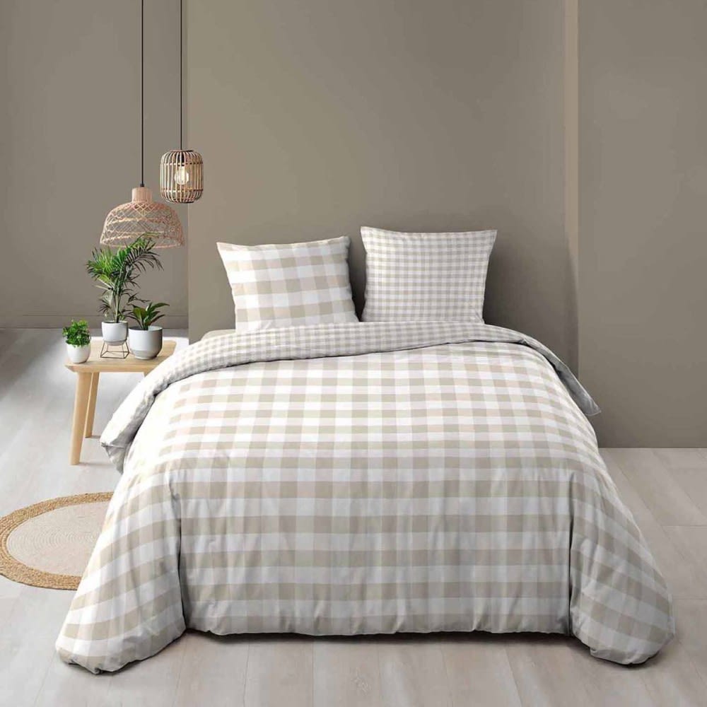 Parure de couette 100% coton 57 fils imprimée 240x220cm 2 taies
