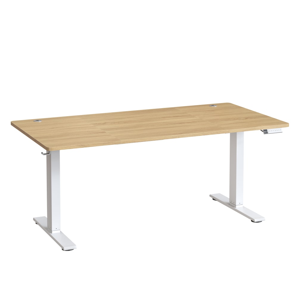 Bureau électrique réglable 160 x 80 cm doré et blanc