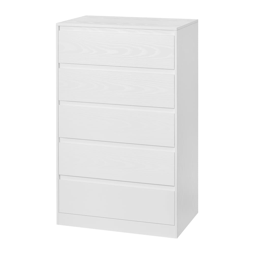 Commode 5 tiroirs meuble de rangement 40 x 60 x 97.4 cm blanc