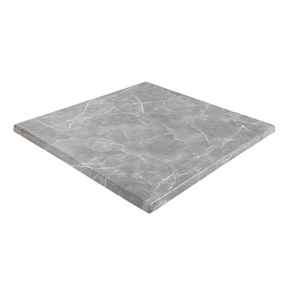 Plateau de table carré stratifié 60 x 60 cm marbre gris