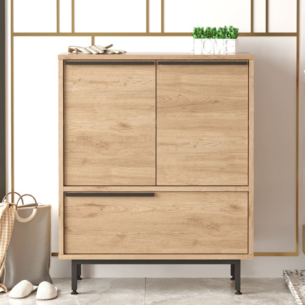 Concept Usine Schuhschrank mit 3 Türen in Nussbaumfarbe style modern Braun Spanplatte