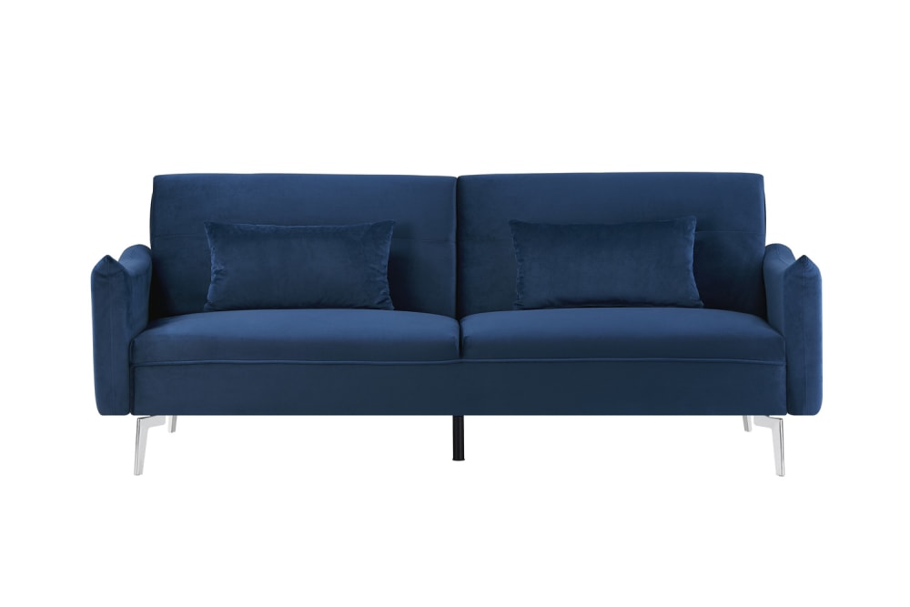 Canapé design convertible 3 places en velours bleu