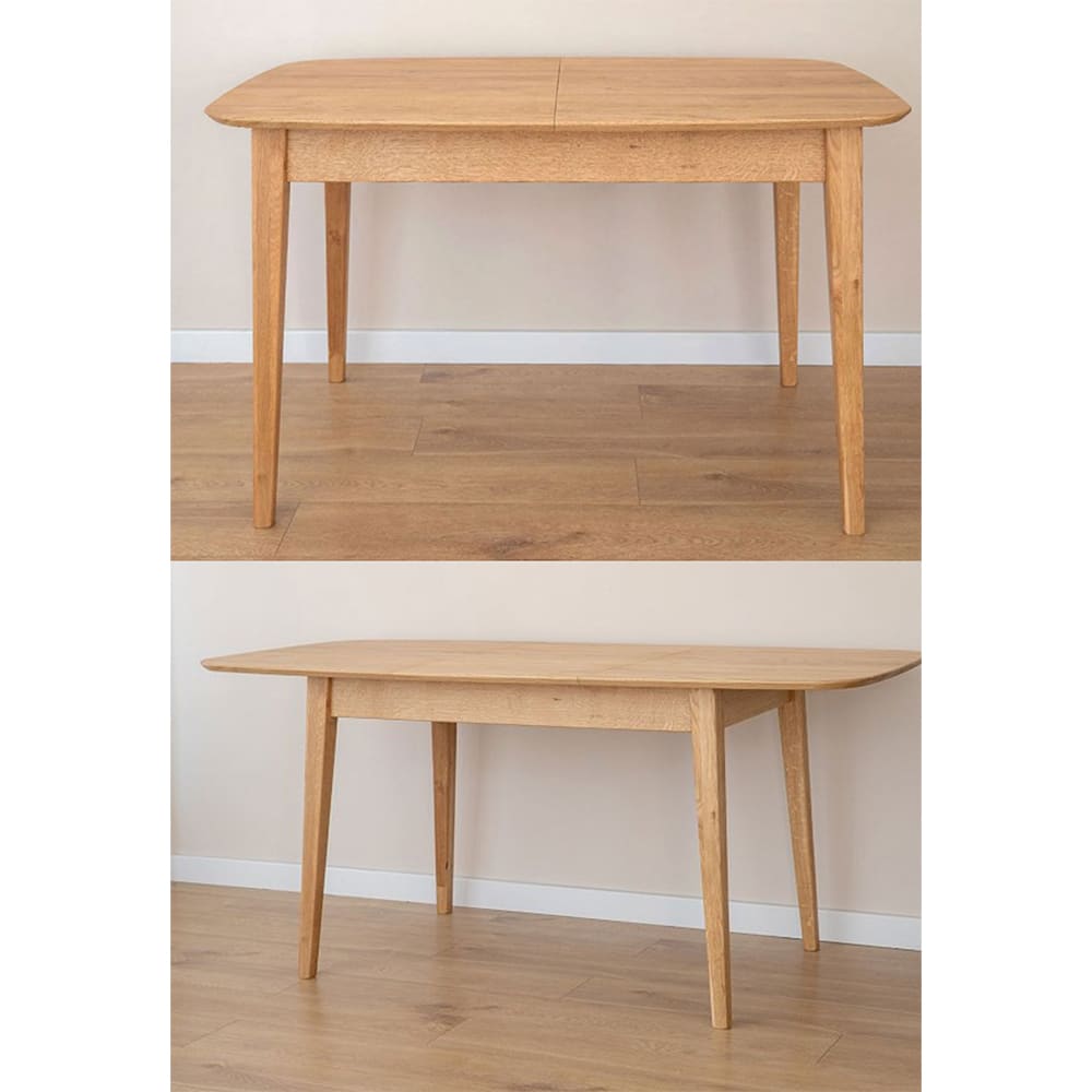 Esstisch ausziehbar aus Naturholz, 120-165x80x74,5cm, eiche natur