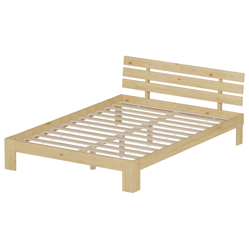 Lit en bois 140x200cm avec tête de lit et sommier à lattes