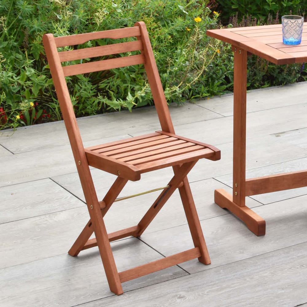 2er Set Balkonklappstuhl Eukalyptus, braun - Maisons Du Monde