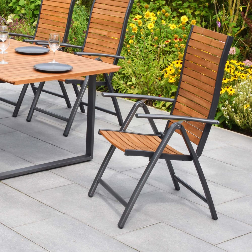 Klappsessel, 5-fach verstellbar, Aluminium/Akazie - Maisons Du