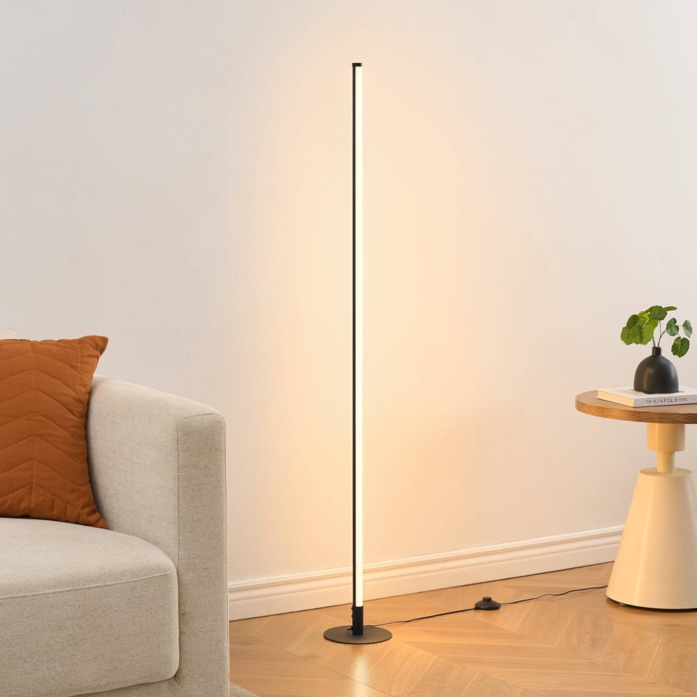 Lampadaire en aluminium, fer et pvc noir 150 cm — vue 3