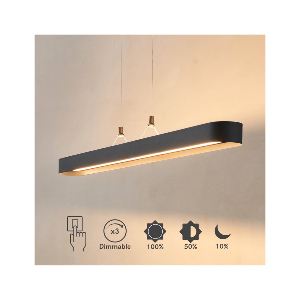 Suspension en aluminium, fer et silicone noir 115 cm — vue 4