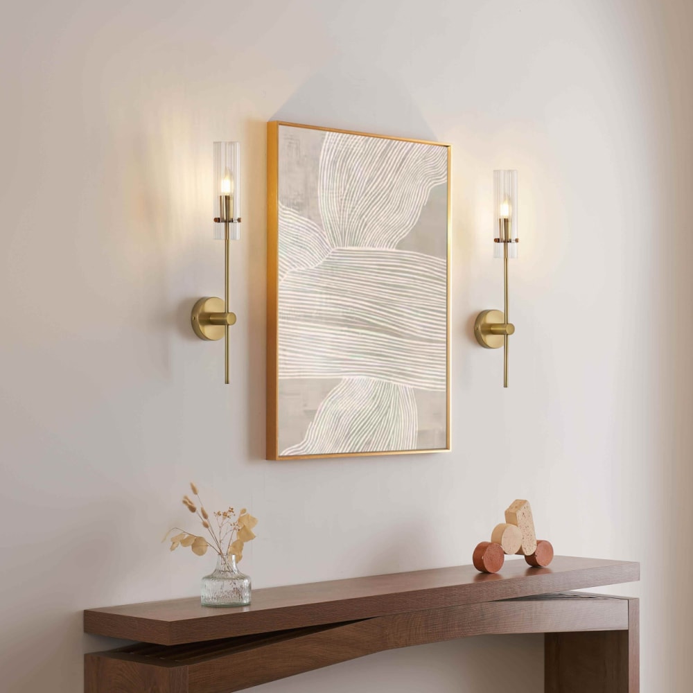Applique en verre transparent et doré cm — vue 4