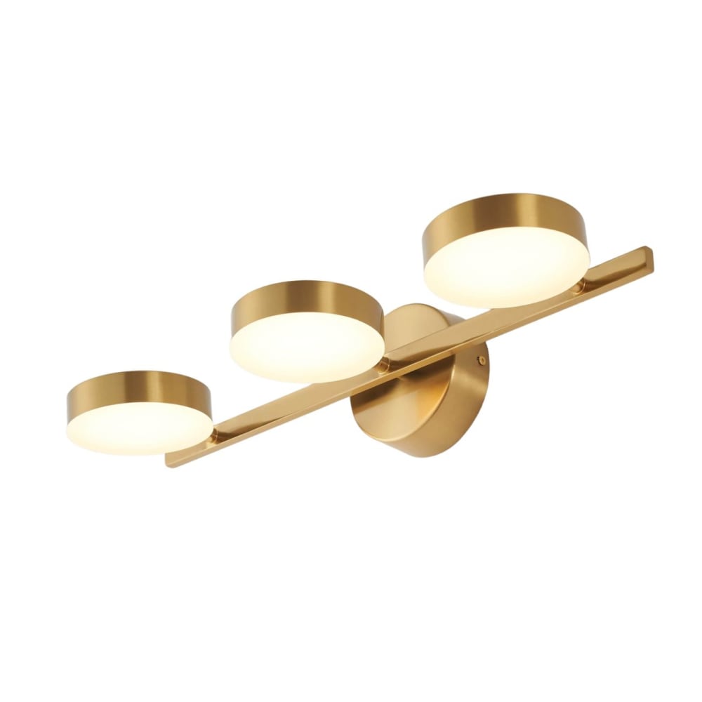Kosilum Wandleuchte aus Aluminium und Silikon 52 cm, Messing und Weiß Gold Metall