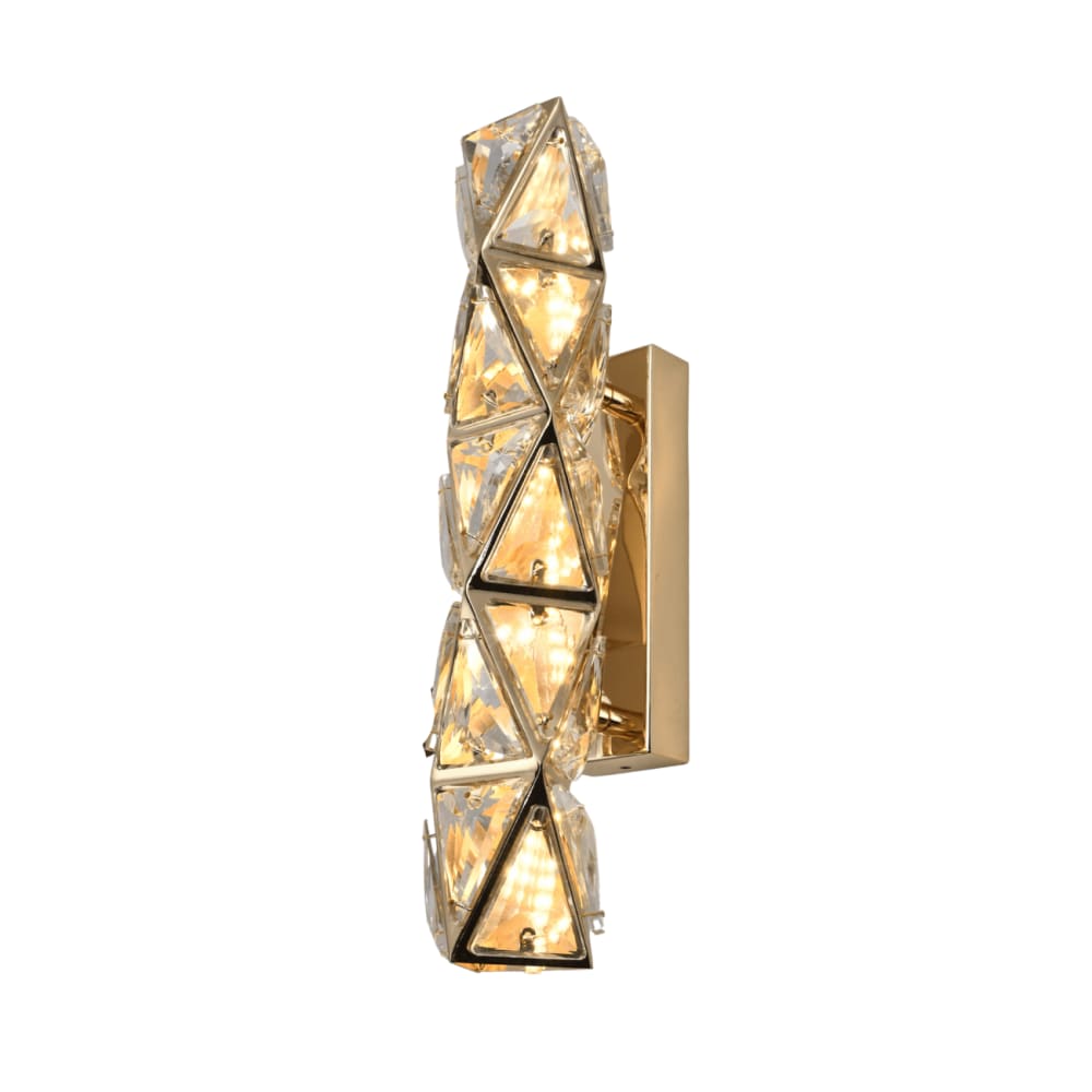 Kosilum Wandleuchte aus Metall und Kristall 40 cm, Roségold - Glas