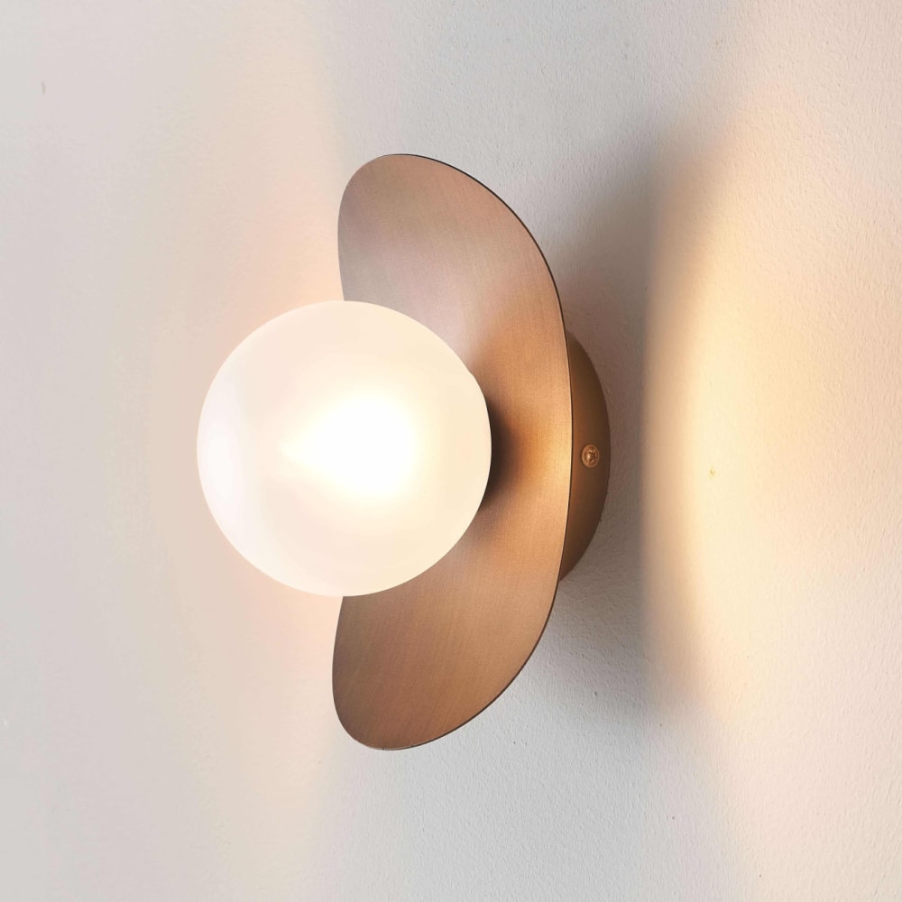 Wandleuchte aus Metall und Glas 20 cm, Braun - Maisons Du Monde