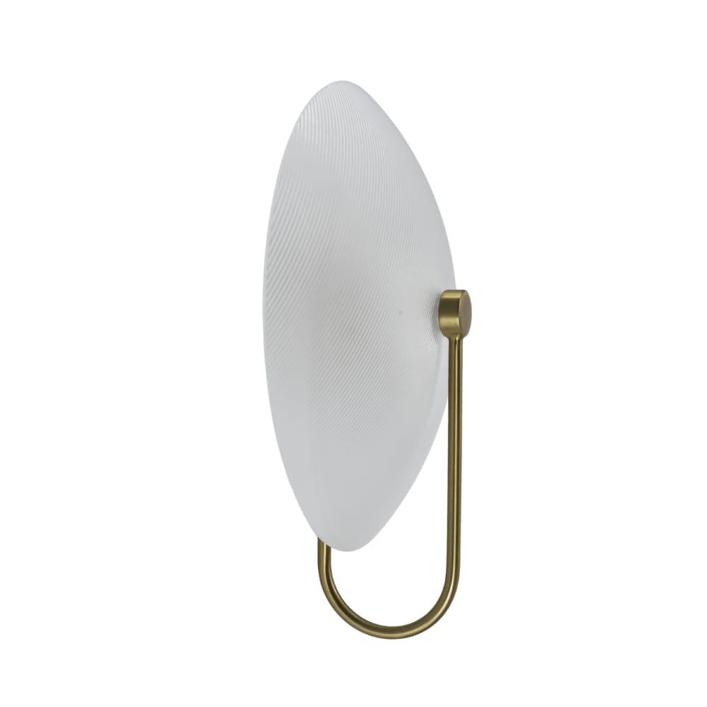 Applique en verre Laiton et blanc 30 cm