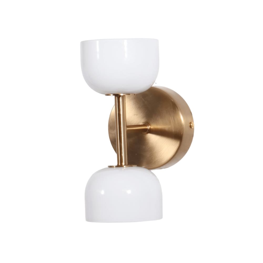 Applique en verre Laiton et blanc 20 cm