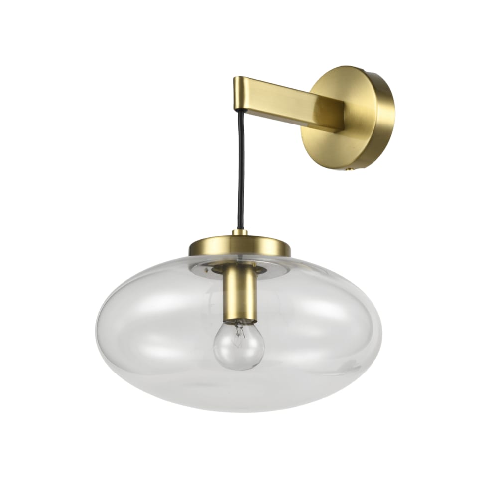 Applique en verre Transparent et doré 32 cm