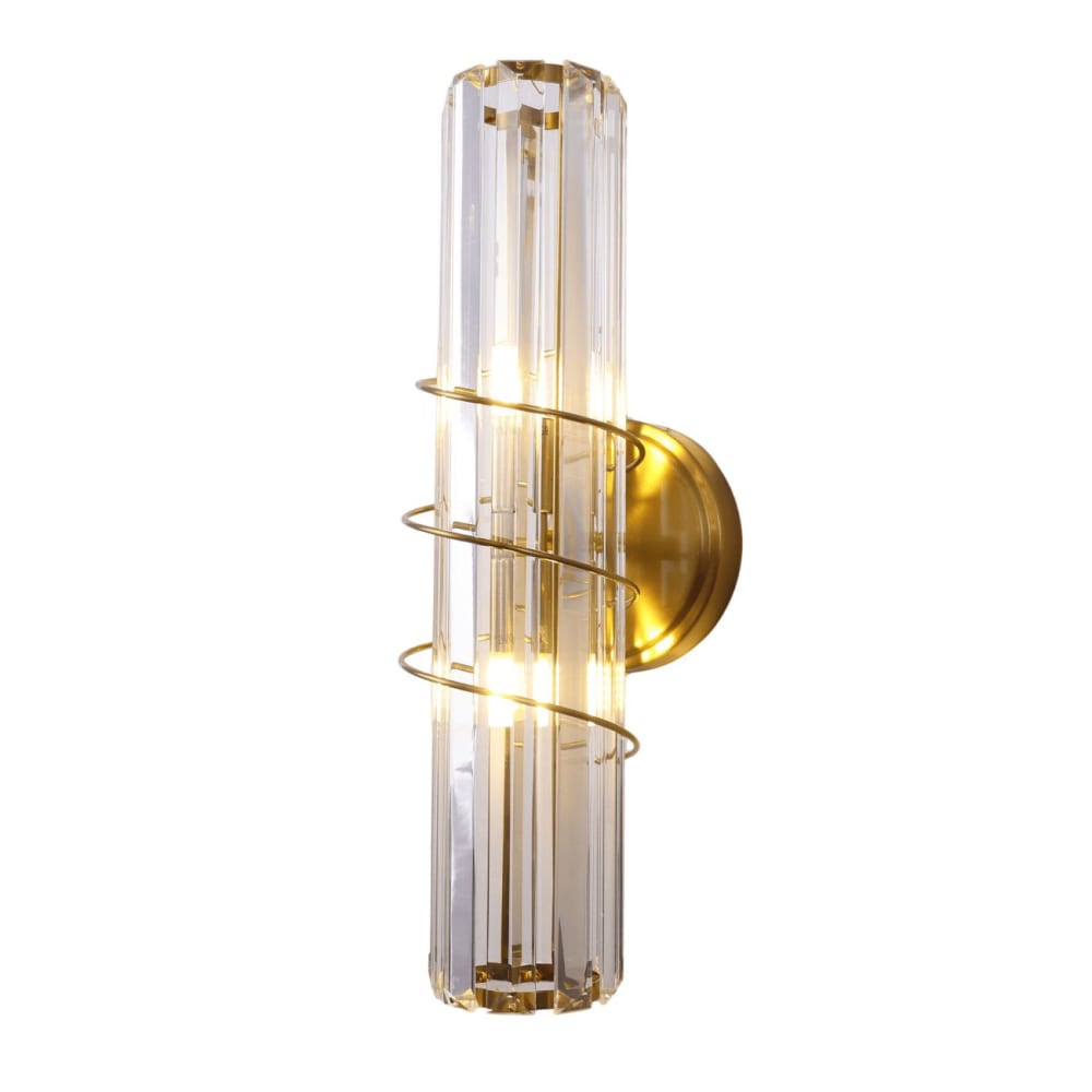Applique en verre Transparent et laiton 40 cm