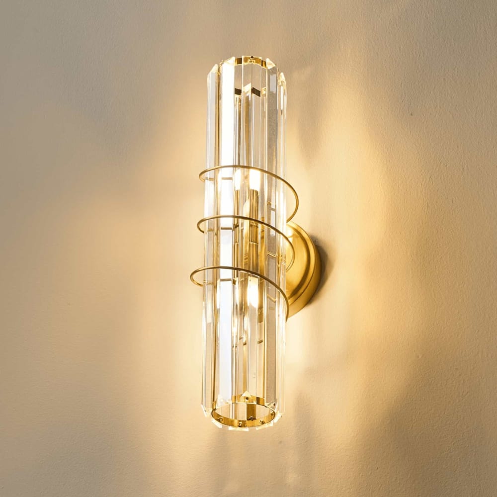 Applique en verre transparent et laiton 40 cm — vue 4