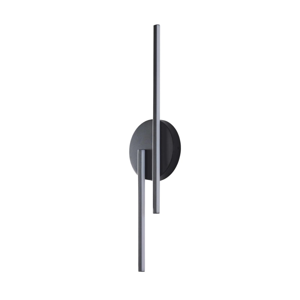 Kosilum Wandleuchte aus Aluminium und Silikon 80 cm, Schwarz Schwarz Metall
