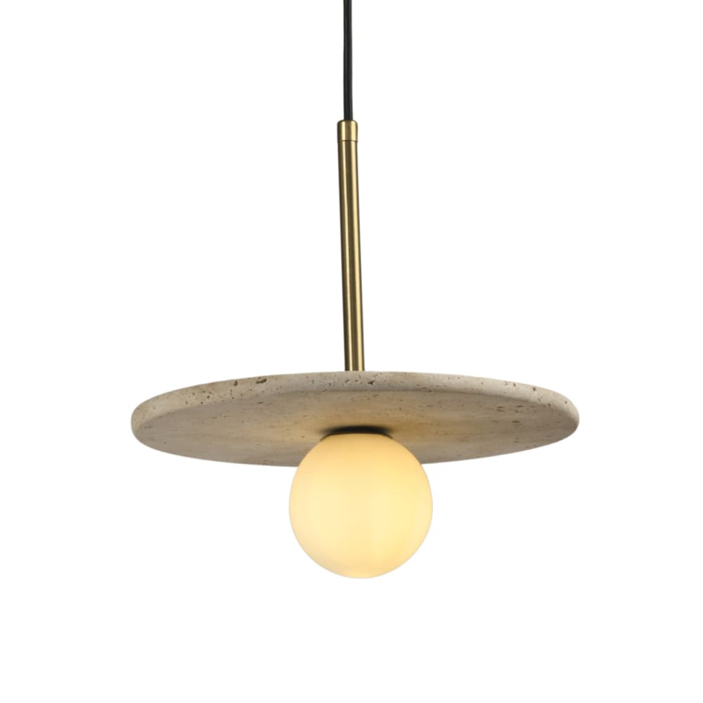 Suspension en verre Beige et blanc 25 cm