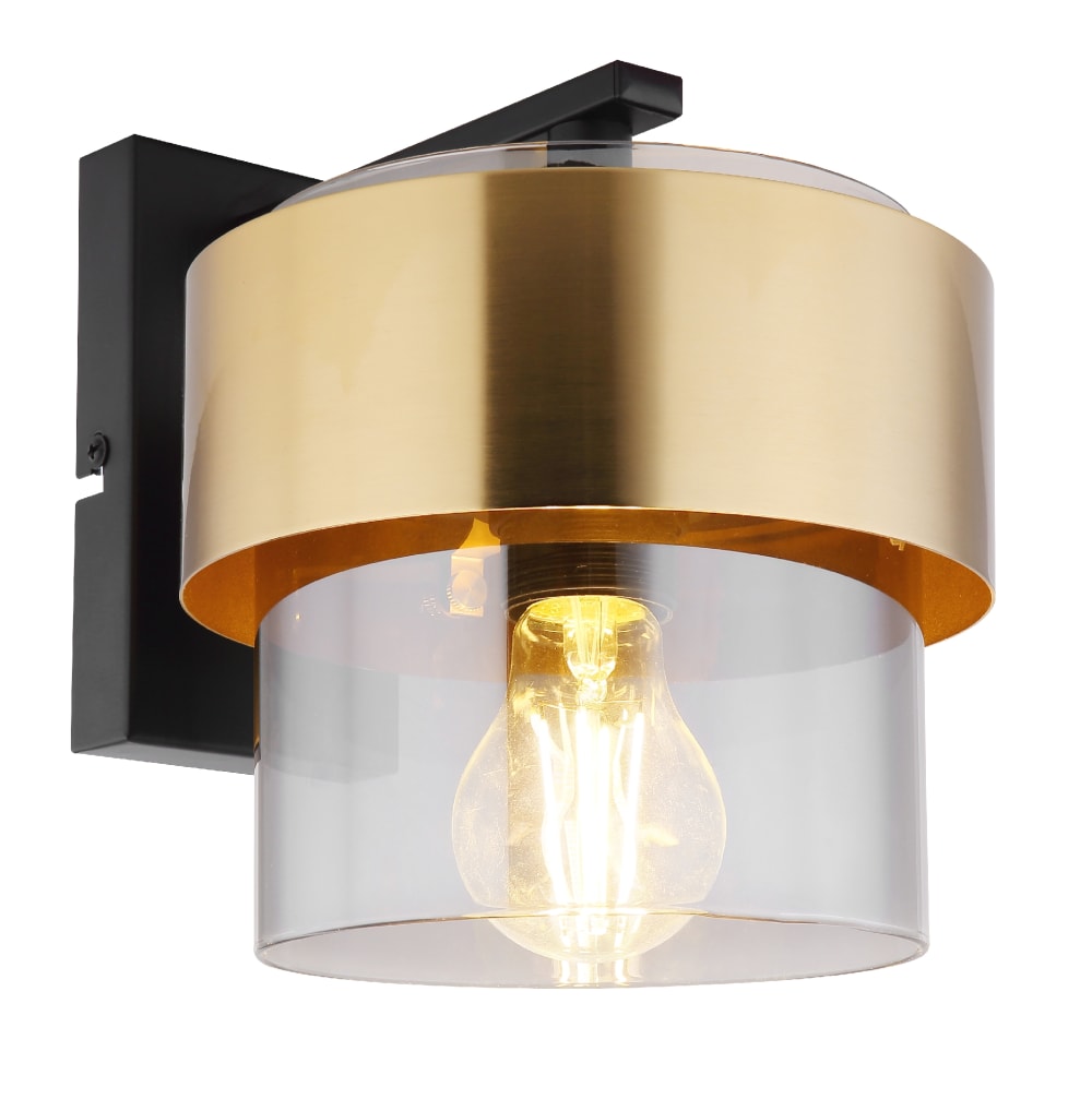 Applique murale métal noir mat, 21,5cm