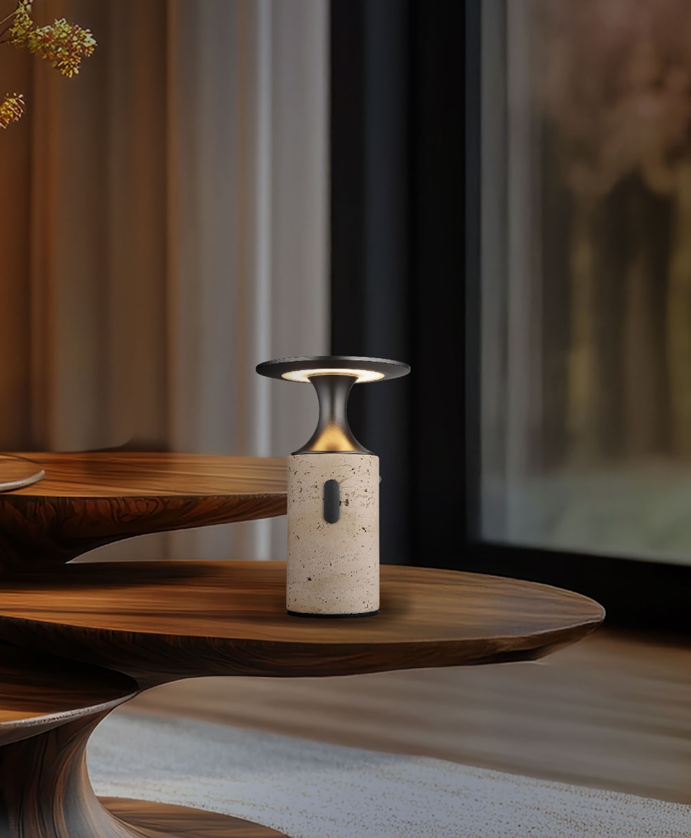 Lampe à poser Pierre de Travertin gris, 18,8cm — vue 3