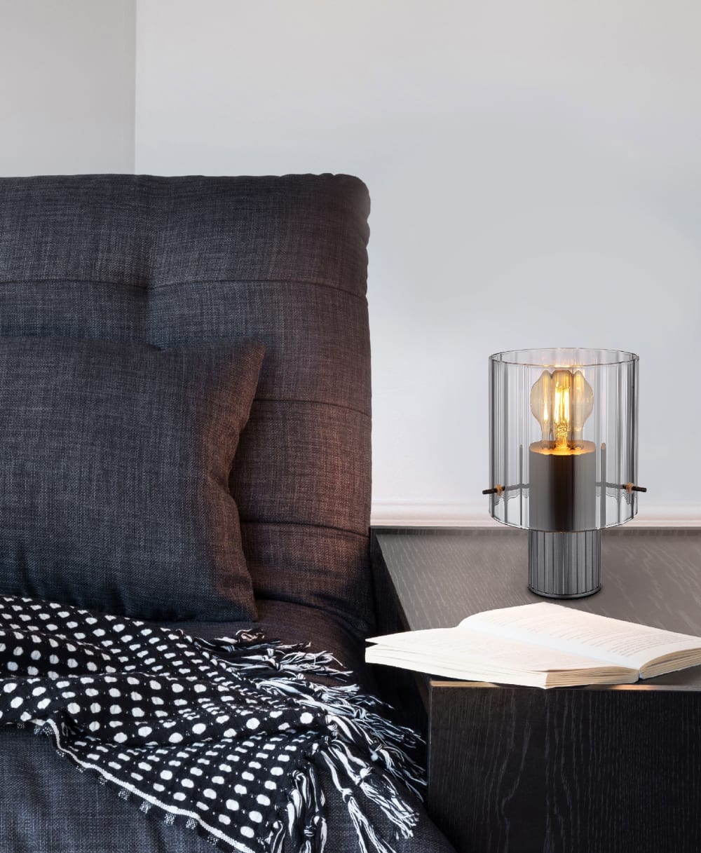 Tischleuchte Metall grau dunkel, 22cm - Maisons Du Monde