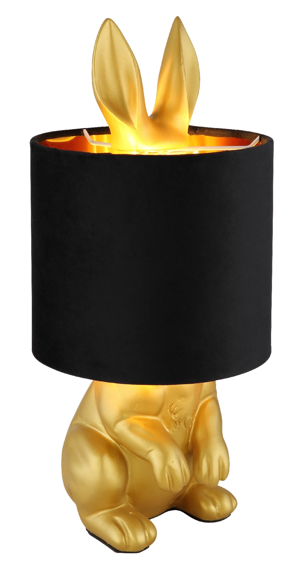 Lampe à poser plastique couleur or mat, 41cm