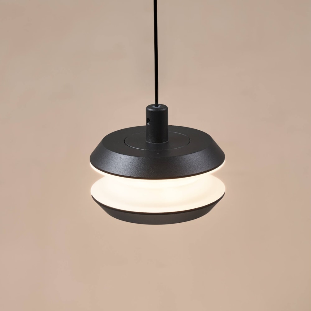 Suspension en aluminium noir 8 cm — vue 3