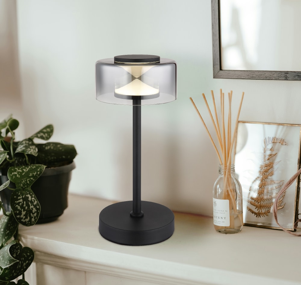 Tischleuchte Metall schwarz matt, 32,5cm - Maisons Du Monde