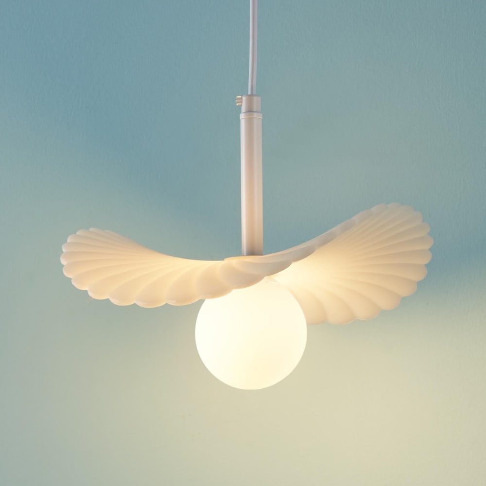 Suspension en verre blanc 25 cm — vue 3