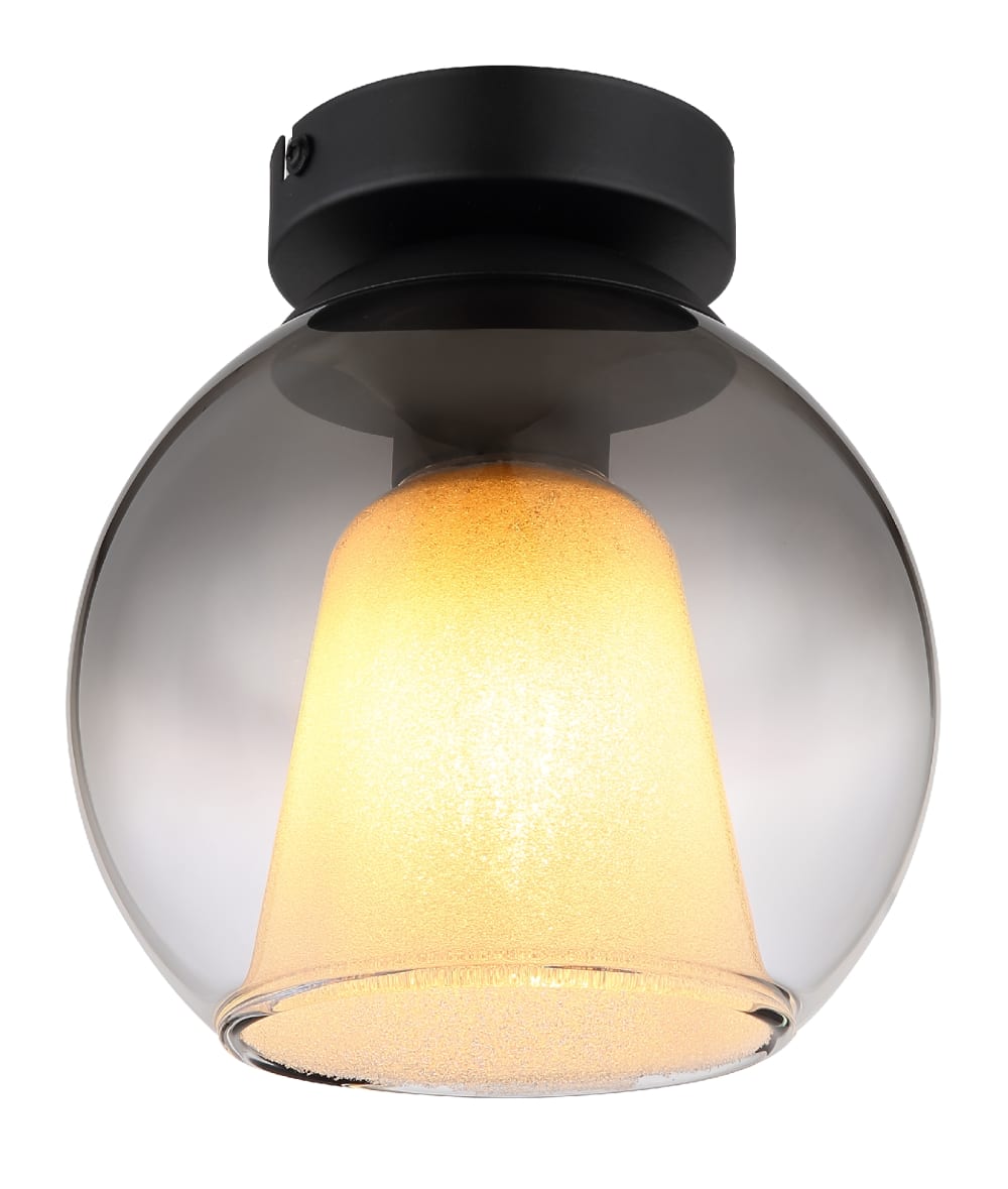 Plafonnier métal noir mat, 19cm