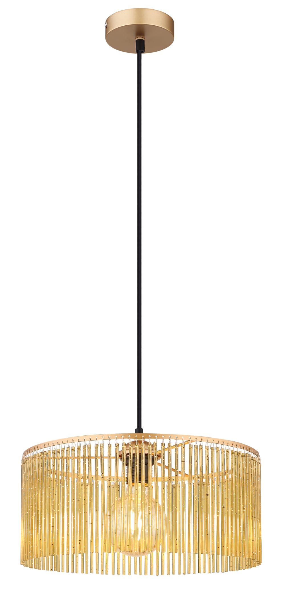 Suspension métal couleur or antique, 135cm