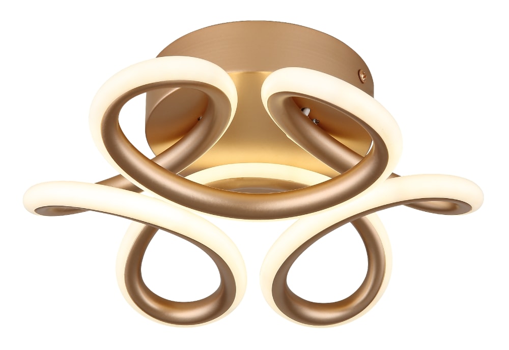 Plafonnier métal couleur champagne mat, 10cm