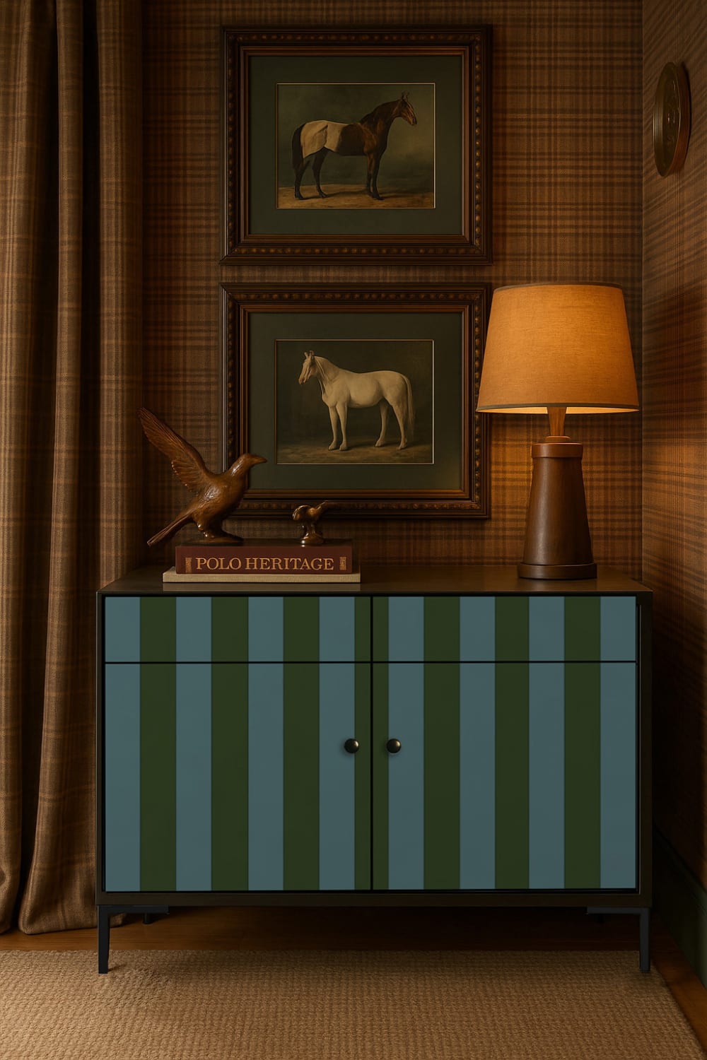 Sideboard MDF 2 Türen und 2 Schubladen mit Druckmuster - Maisons