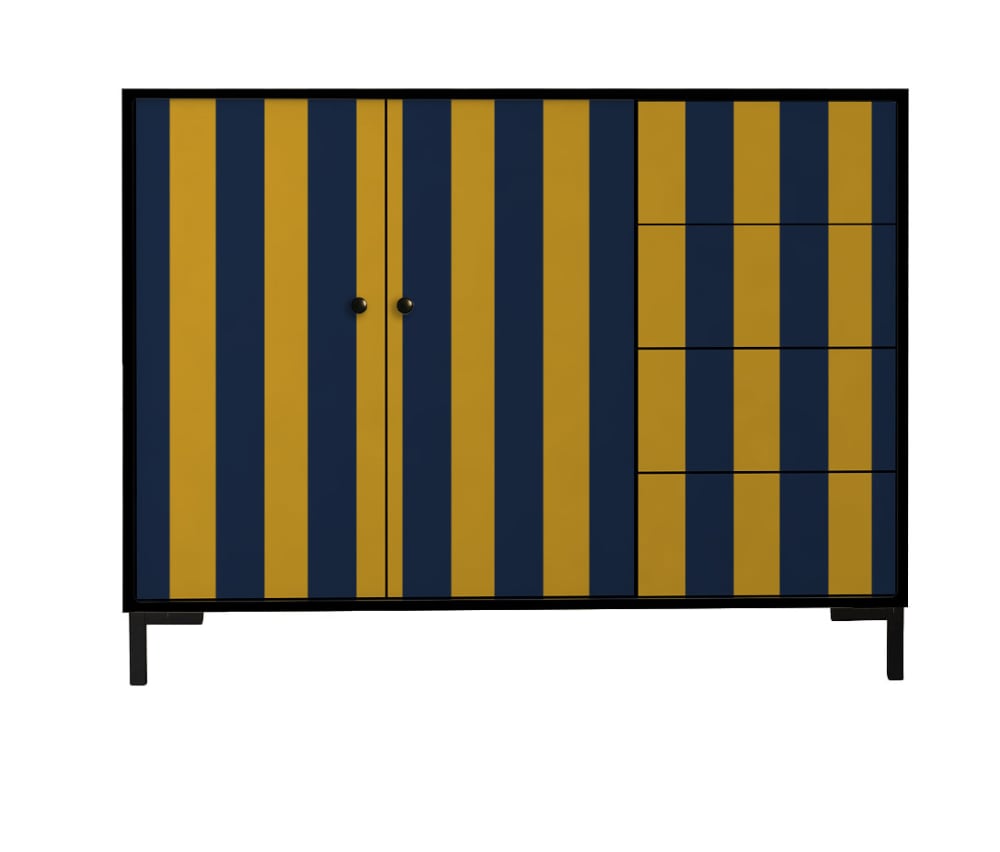 Buffet bas 2 portes 4 tiroirs MDF imprimé