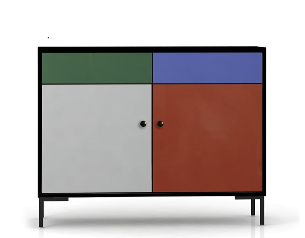 RNT by Really Nice Things Sideboard MDF 2 Türen und 2 Schubladen mit Druckmuster style modern Mehrfarbig Spanplatte