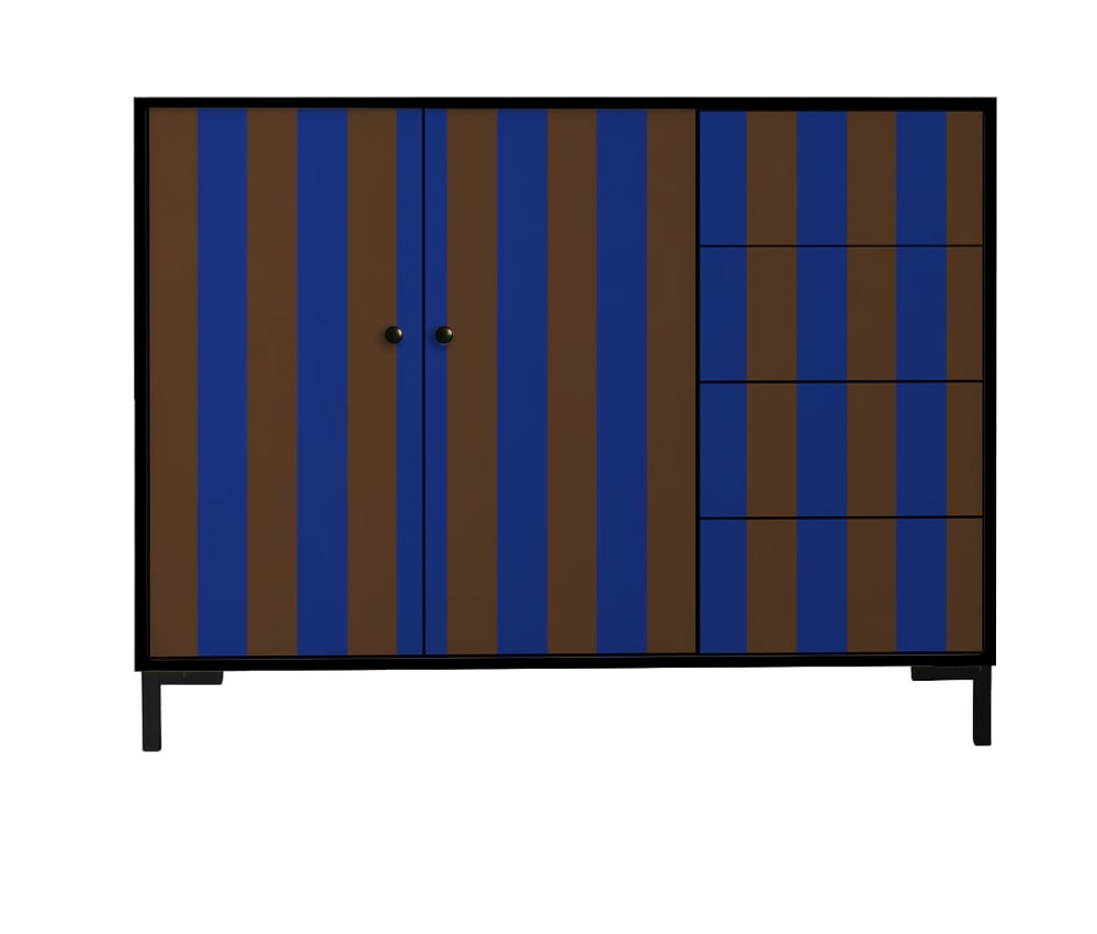 Buffet bas 2 portes 4 tiroirs MDF imprimé