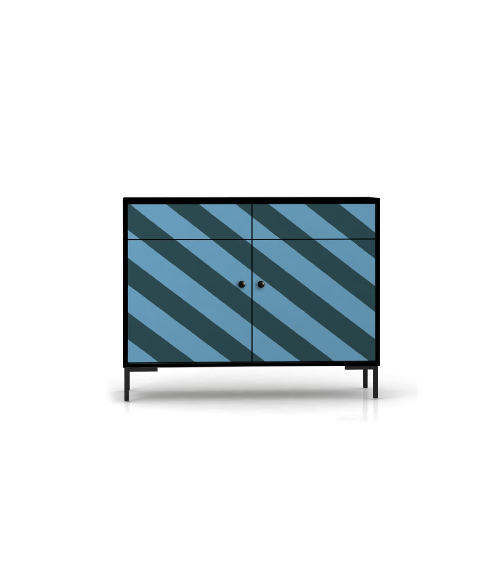 RNT by Really Nice Things Sideboard MDF 2 Türen und 2 Schubladen mit Druckmuster style modern Mehrfarbig Spanplatte