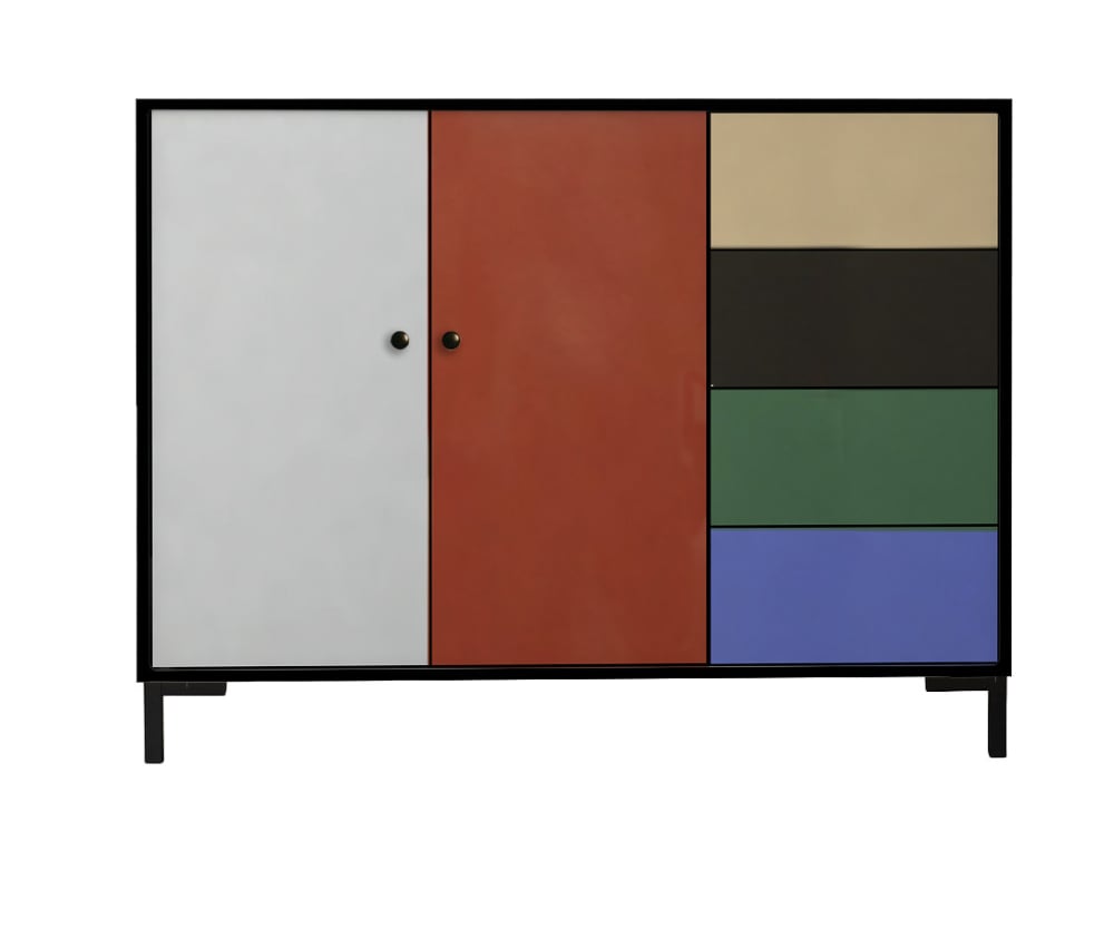 Buffet bas 2 portes 4 tiroirs MDF imprimé