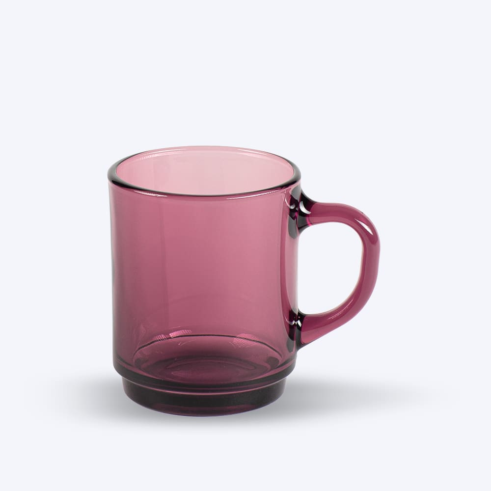Lot de 6 -  Mug en verre Prune 26 cl - Maisons du Monde