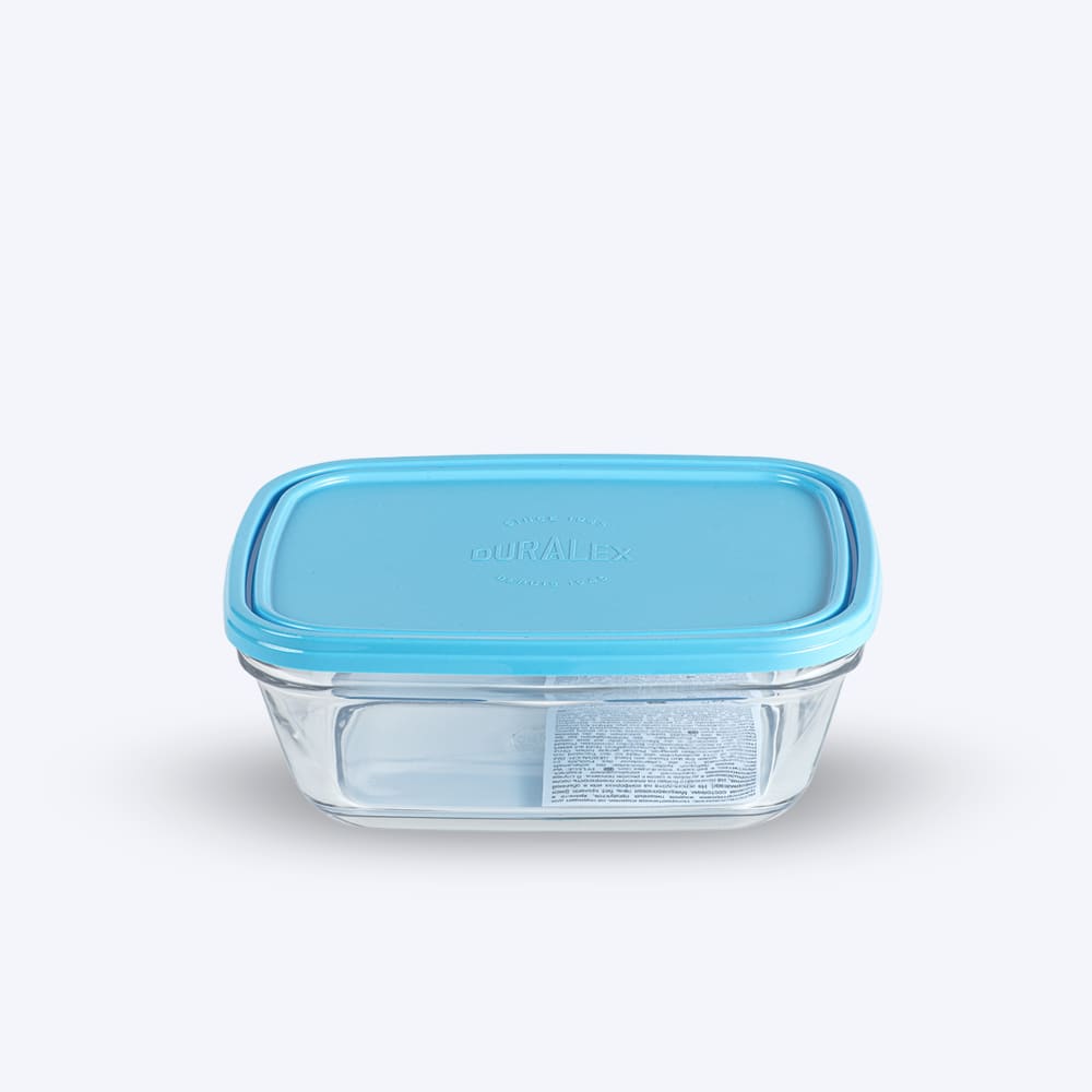Boite de conservation rectangulaire couvercle bleu 1,65L - Maisons du Monde