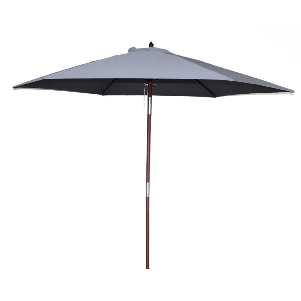 Parasol gris droit rond 3 x 3 m