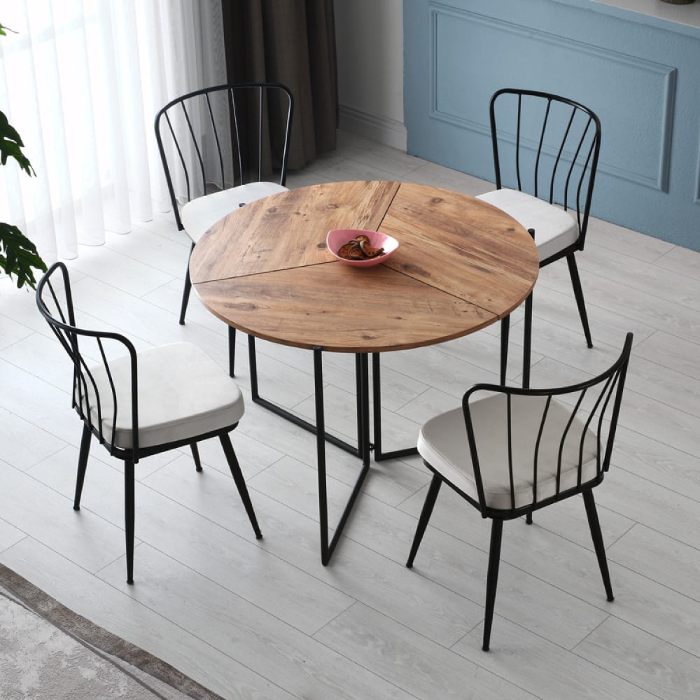 Concept Usine Esstisch klappbar Eiche Farbe style modern Braun Metall